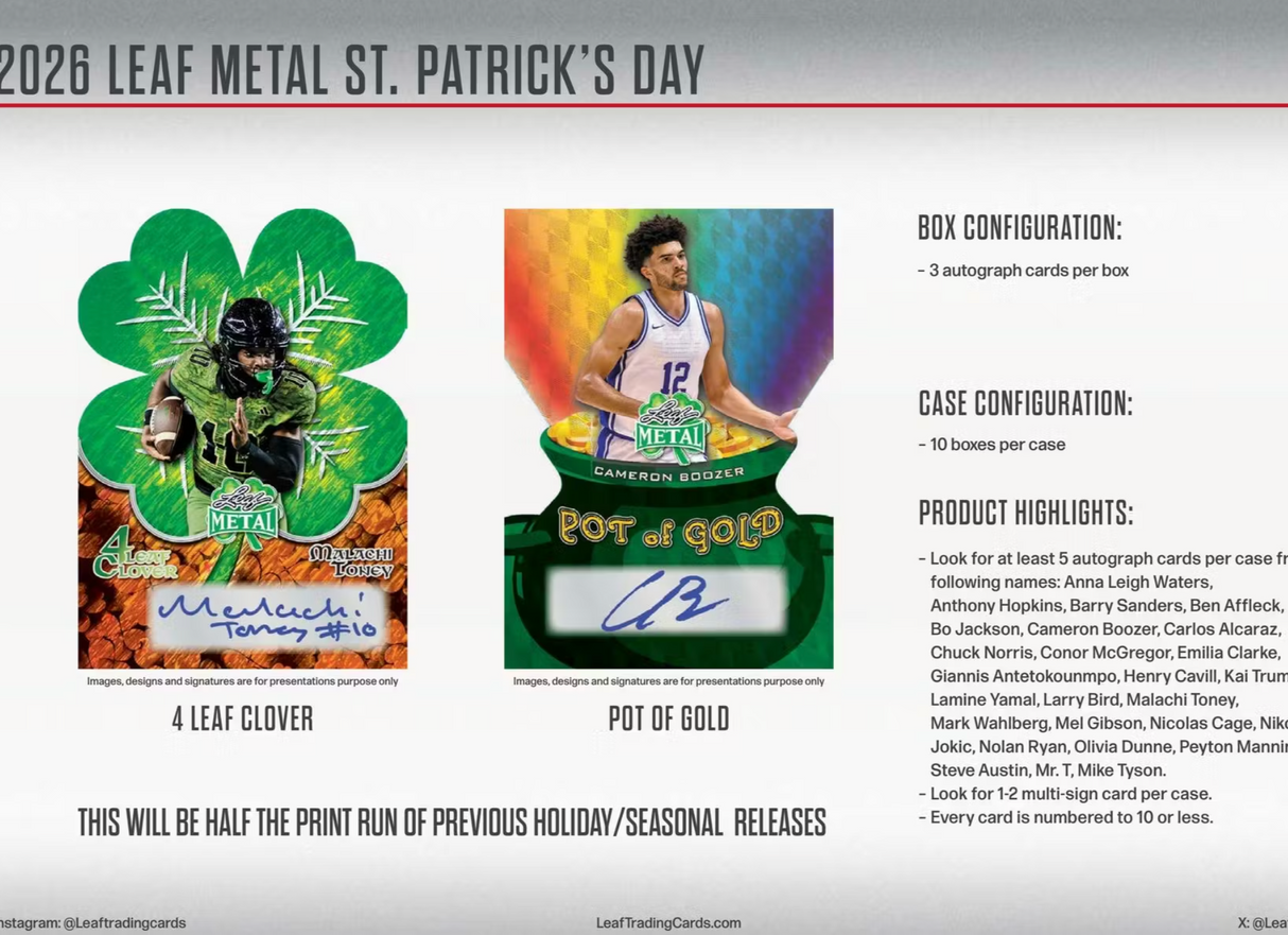 2026 Leaf Metal St. Patrick's Day Hobby Box