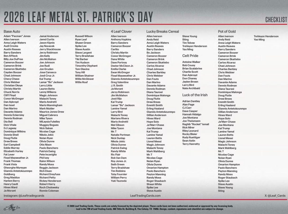 2026 Leaf Metal St. Patrick's Day Hobby Box