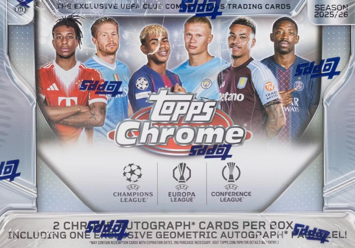 2025/26 Topps Chrome UEFA Club Competitions Soccer Delight Box